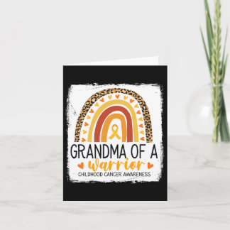 Grandma Of A Warrior Childhood Cancer Leopard Prin Card