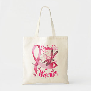 Grandma Of A Warrior Dragonfly Breast Cancer Tote Bag