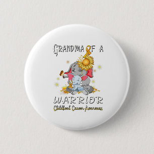 Grandma Of A Warrior Elephant Childhood Cancer Fig 6 Cm Round Badge