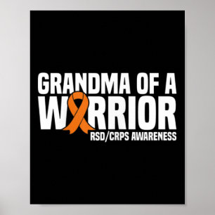 Grandma Of A Warrior Orange Ribbon Rsdcrps Awarene Poster