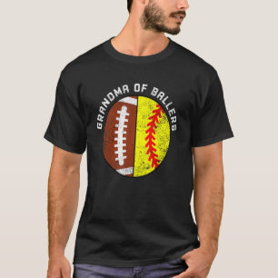 Grandma Of Ballers   Football Softball Grandma T-Shirt
