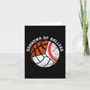 Grandma Of Ballers Fun Baseball Volleyball Basketb Card
