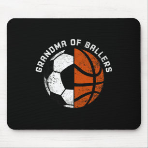 Grandma Of Ballers Fun Soccer Basketball Grandma  Mouse Pad