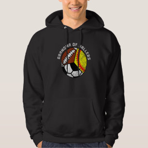 Grandma Of Ballers Softball Soccer Football Gran Hoodie