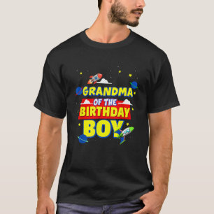 Grandma Of Birthday Astronaut Boy Outer Space Them T-Shirt