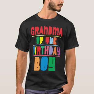 Grandma Of Birthday Boy Colourful Party Matching F T-Shirt