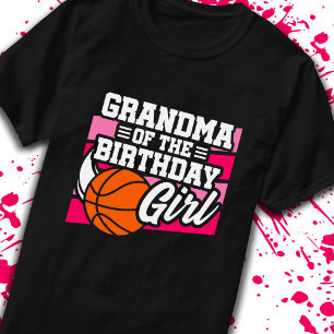 Grandma of Birthday Girl Basketball Grandmother T-Shirt
