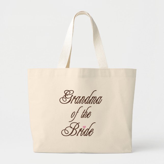Grandma of Bride Classy Browns Large Tote Bag (Front)