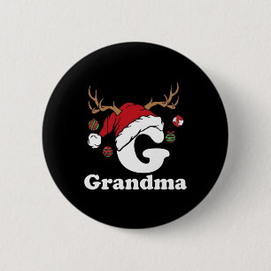 Grandma Of Family Christmas 2024 Matching Santa El 6 Cm Round Badge
