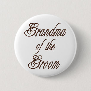 Grandma of Groom Classy Browns 6 Cm Round Badge