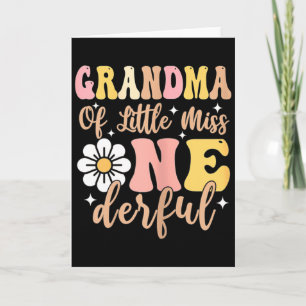 Grandma Of Little Miss Onederful 1st Birthday Girl Card
