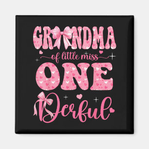 Grandma of Little Miss Onederful Bow 1st Birthday Magnet