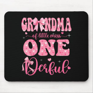 Grandma of Little Miss Onederful Bow 1st Birthday Mouse Pad