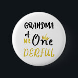 Grandma of MR Onederful Wonderful Funny 1st Bday 6 Cm Round Badge<br><div class="desc">Grandma of MR Onederful Wonderful Funny 1st Birthday T-Shirt Grandma of Mr Onederful First One-Derful Matching T-Shirt mr onederful, birthday, 1st birthday, one derful, 1st birthday party baby, 1st b day, newborn, grandma wonderful, mr onederful 1st birthday, grandma of mr onederful, matching, family matching for birthday, 1 year old, baby...</div>