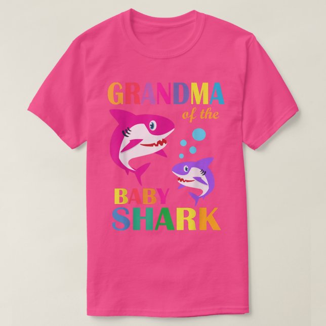 Grandma Of The Baby Birthday Shark Grandma Shark  T-Shirt (Design Front)