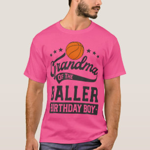 Grandma Of The Baller Birthday Boy Basketball Them T-Shirt
