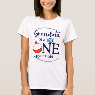 Grandma Of The Big One Fishing Boy First Birthday T-Shirt