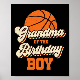 Grandma of The Birthday Boy Basketball Mama Nana F Poster