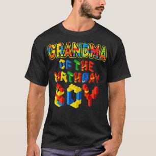 Grandma of the Birthday Boy Block Building Birthd T-Shirt