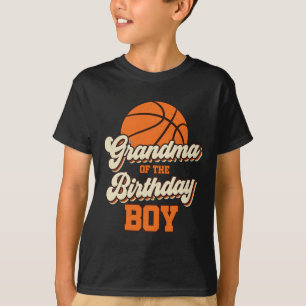 Grandma Of The Birthday Boy Bysketbyll Mama Nana F T-Shirt