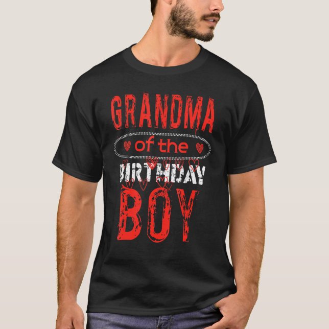 Grandma of the Birthday Boy Cute Bday Family Party T-Shirt (Front)