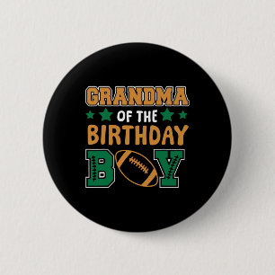 Grandma Of The Birthday Boy Funny Proud Football G 6 Cm Round Badge