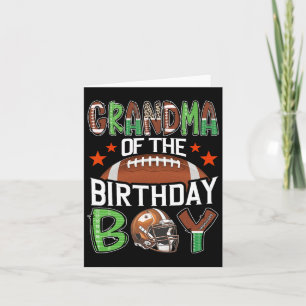 Grandma Of The Birthday Boy Game Day Football  Card