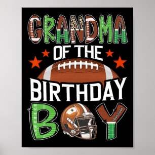 Grandma Of The Birthday Boy Game Day Football Poster