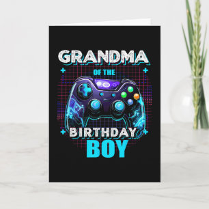 Grandma Of The Birthday Boy Matching Family Video  Card