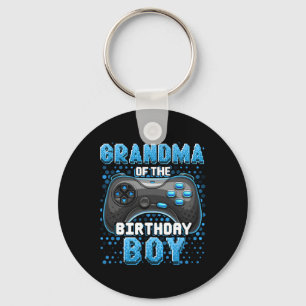 Grandma Of The Birthday Boy Matching Video Game Bi Key Ring