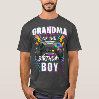 Grandma of the Birthday Boy Matching Video Game Bi T-Shirt