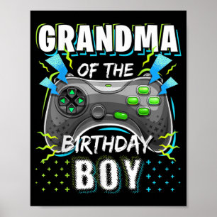 Grandma of the Birthday Boy Matching Video Game Poster