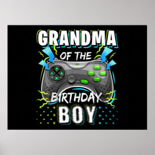 Grandma of the Birthday Boy Matching Video Game Poster