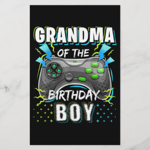 Grandma of the Birthday Boy Matching Video Game Stationery