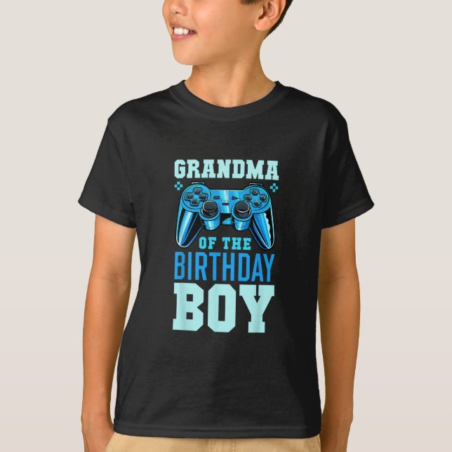 Grandma Of The Birthday Boy Matching Video Gamer B T-Shirt (Front)