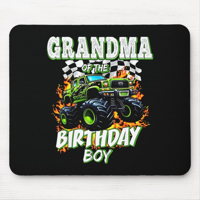 Grandma Of The Birthday Boy Monster Truck Birthday Mouse Pad (Front)