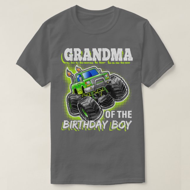 Grandma of the Birthday Boy Monster Truck Birthday T-Shirt (Design Front)