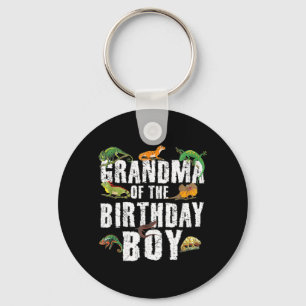 Grandma Of The Birthday Boy Reptiles Lizard Themed Key Ring