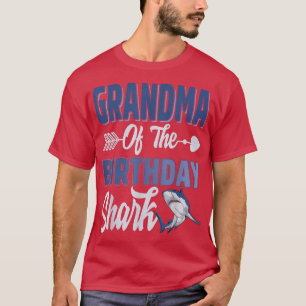 Grandma Of The Birthday Boy Shark Ocean Matching F T-Shirt