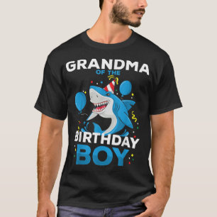 Grandma of The Birthday Boy Shark Ocean Matching F T-Shirt