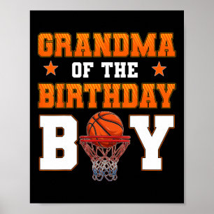 Grandma Of The Birthday Boy Sketll Party Family Ma Poster