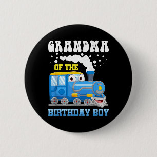 Grandma of The Birthday Boy Train Lover Family 6 Cm Round Badge