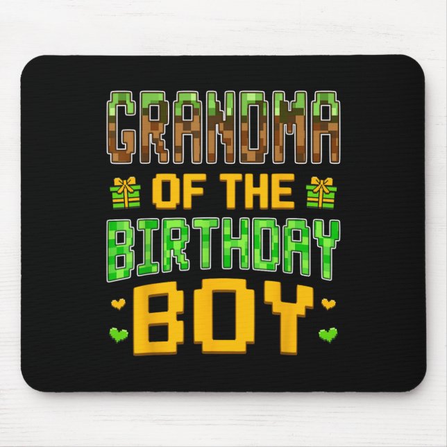 Grandma Of The Birthday Boy Video Gamer Birthday P Mouse Pad (Front)