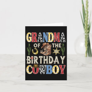 Grandma Of The Birthday Cowboy Rodeo Western  Card
