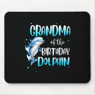 Grandma Of The Birthday Dolphin Family Matching Pa Mouse Pad
