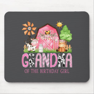 Grandma Of The Birthday Girl 1st Birthday Nk Cow F Mouse Pad