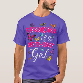 Grandma of the Birthday Girl  Butterfly Mommy 1st  T-Shirt