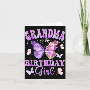 Grandma of The Birthday Girl Butterfly Party Card