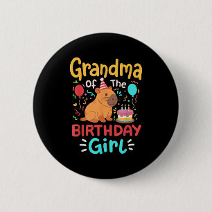 Grandma Of The Birthday Girl Capybara Bday Family 6 Cm Round Badge