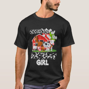 Grandma Of The Birthday Girl Cow Farm Animal Birth T-Shirt